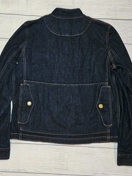 Lauren Jeans Co Ralph Lauren Dark Wash Vintage Utility Cargo Denim Jacket M - Picture 10 of 12